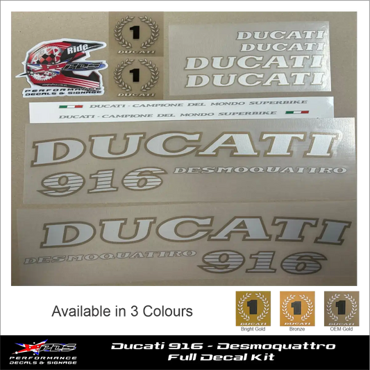 Ducati Desmoquattro 916 Decal Kit - Various Colours