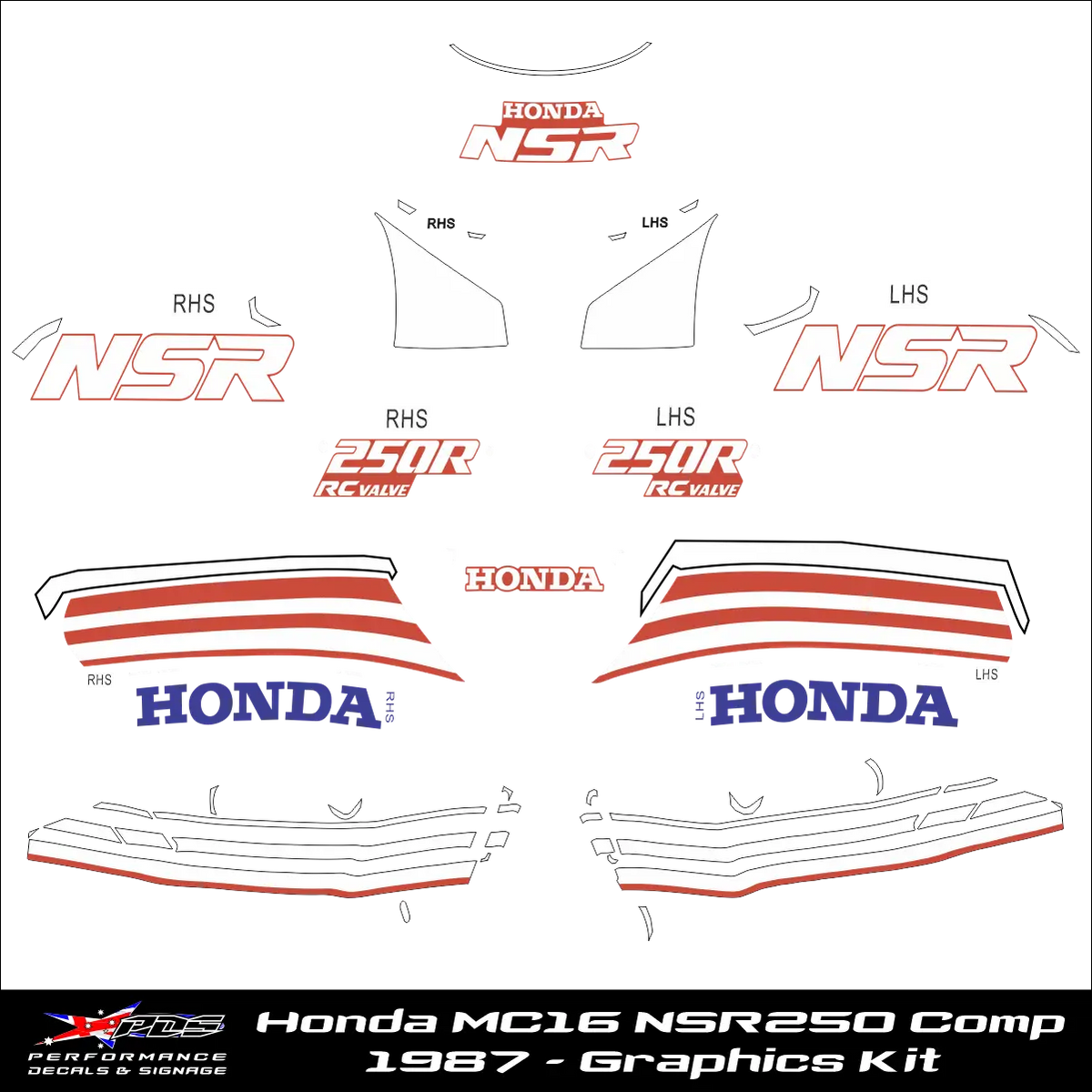 Honda MC16 NSR250 Comp 1987 Graphics Kit