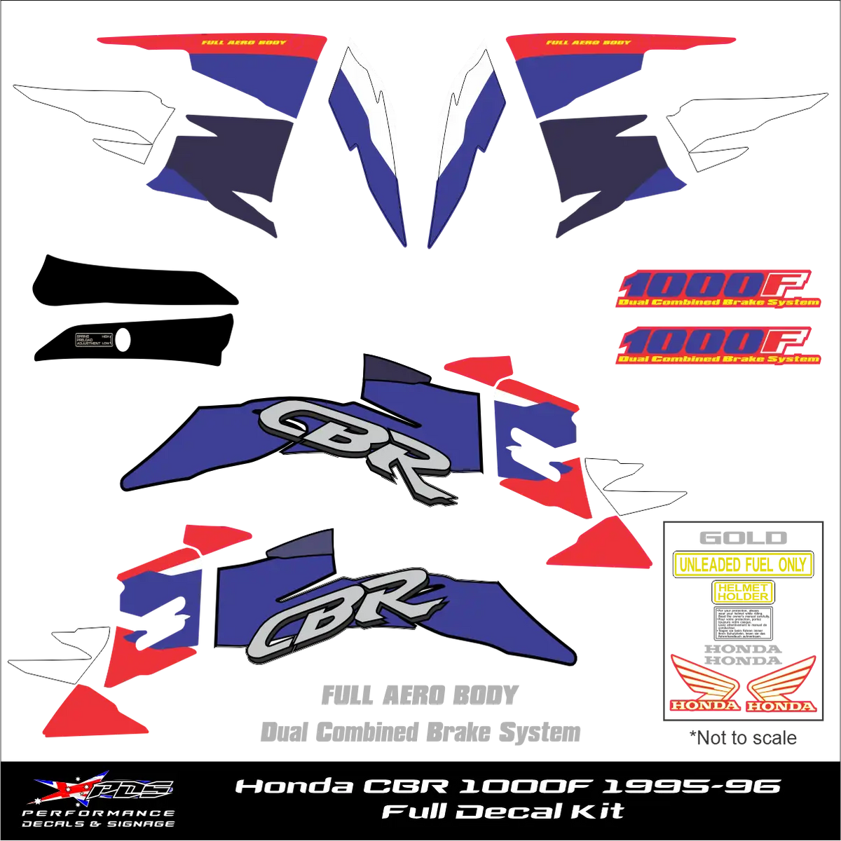 Honda CBR 1000F 1995-96 Full Graphics Kit