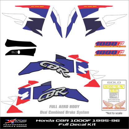 Honda CBR 1000F 1995-96 Full Graphics Kit
