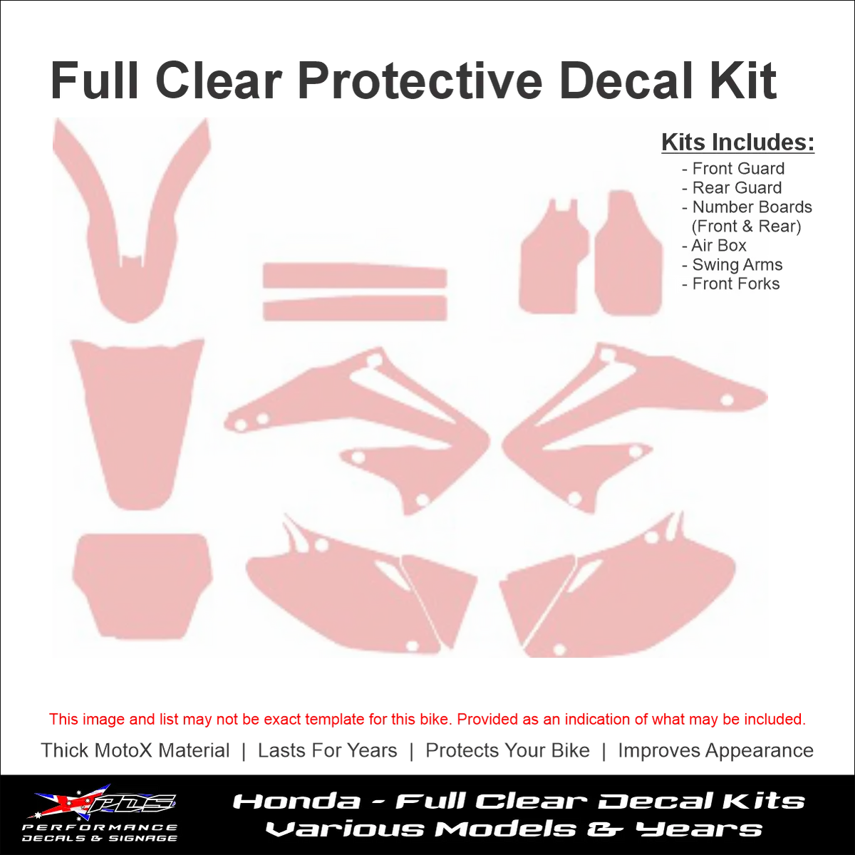Motorbike Clear Protective Decals Husqvarna