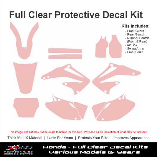 Motorbike Clear Protective Decals Husqvarna