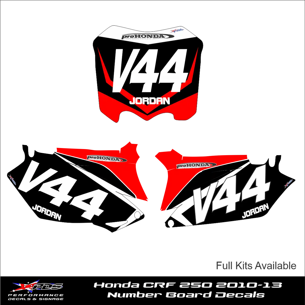 Honda CRF 250 2010-13 Number Board Decals