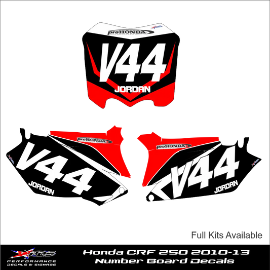 Honda CRF 250 2010-13 Number Board Decals