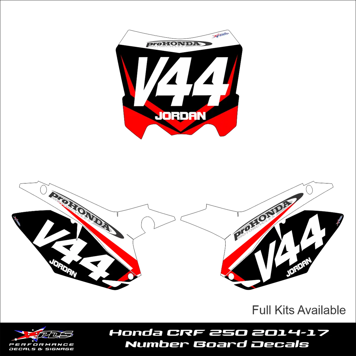 Honda CRF 250 2014-17 Number Board Decals