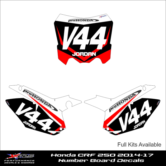 Honda CRF 250 2014-17 Number Board Decals
