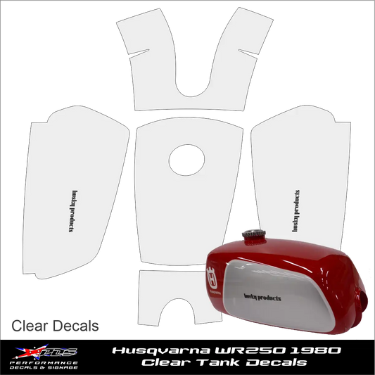 Husqvarna WR250 1980 Clear Tank Protector Decals