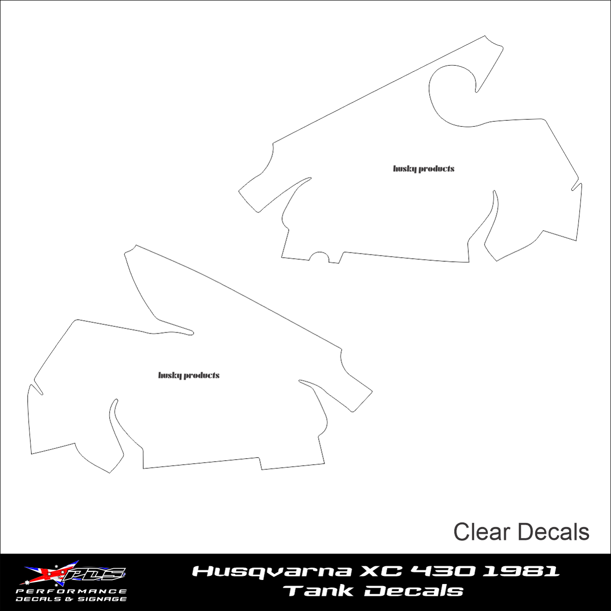 Husqvarna XC430 1981 Clear Tank Decals