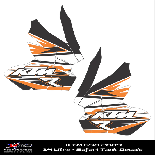 KTM 690 2009 14 Litre Safari Tank Decals