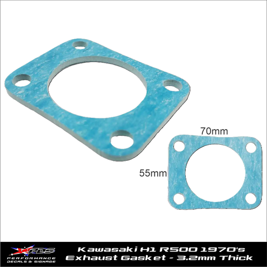 Gasket - Kawasaki H1 R500 1970's Exhaust Gasket - (55x75mm) 3.2mm