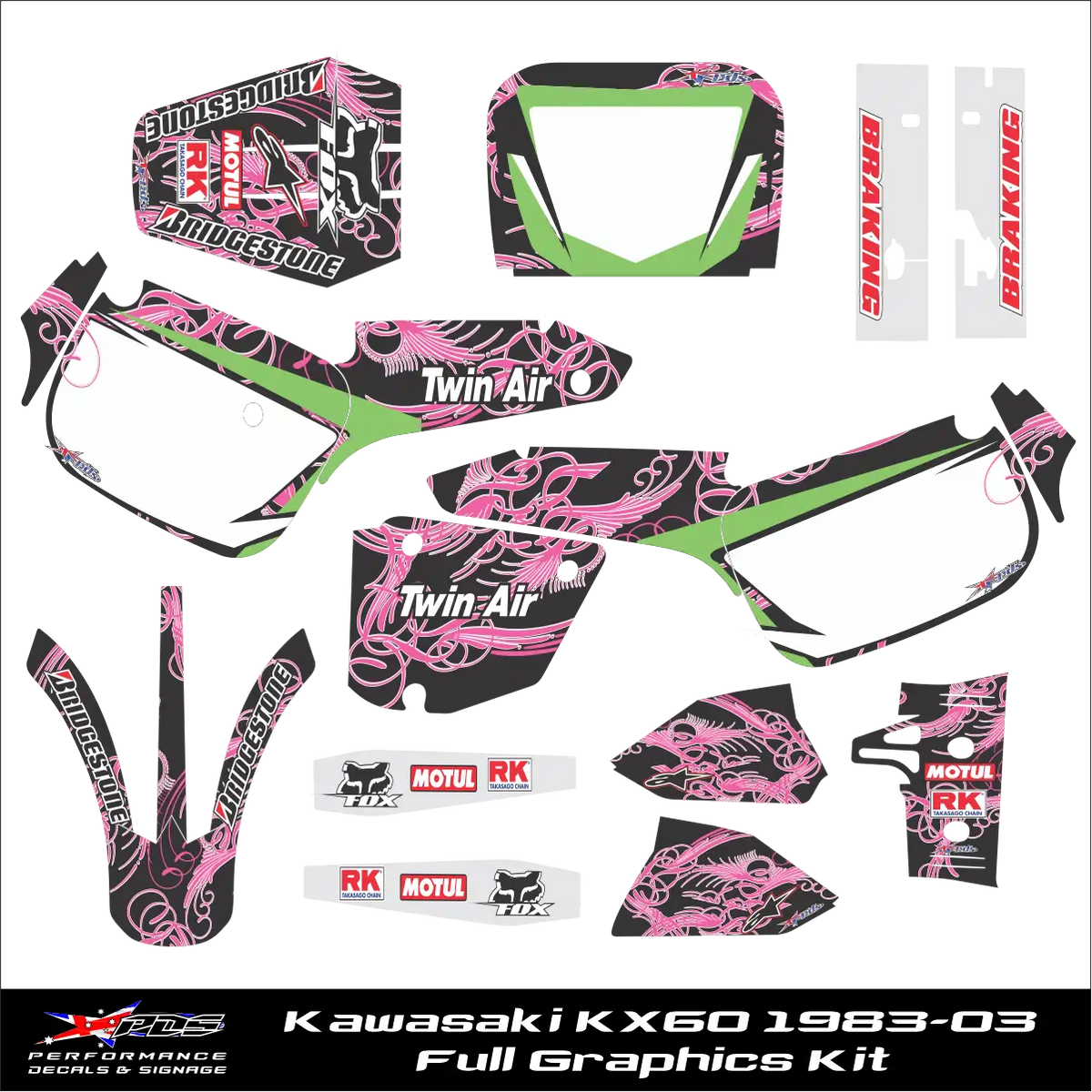 Kawasaki KX60 1983-2003 - Full Graphics Kit