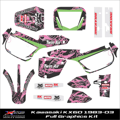 Kawasaki KX60 1983-2003 - Full Graphics Kit