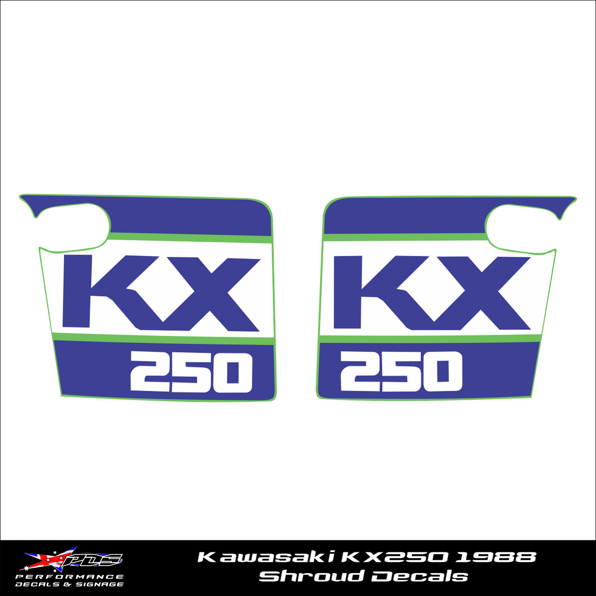 Kawasaki KX250 1988 Shroud Decals