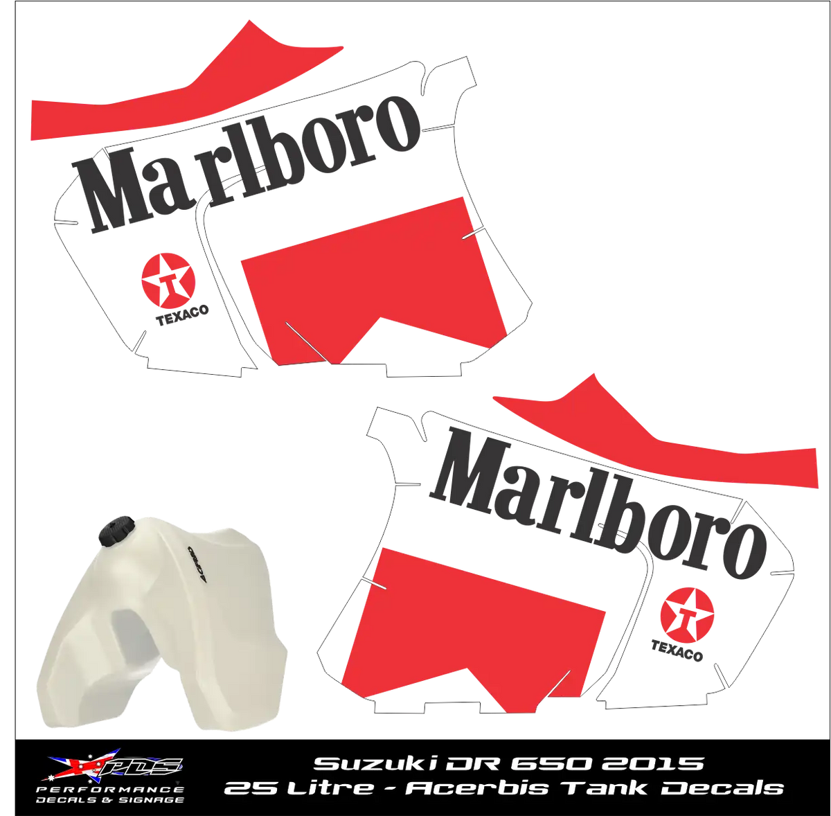 Suzuki DR 650 2015 25 Litre Acerbis Tank Decals