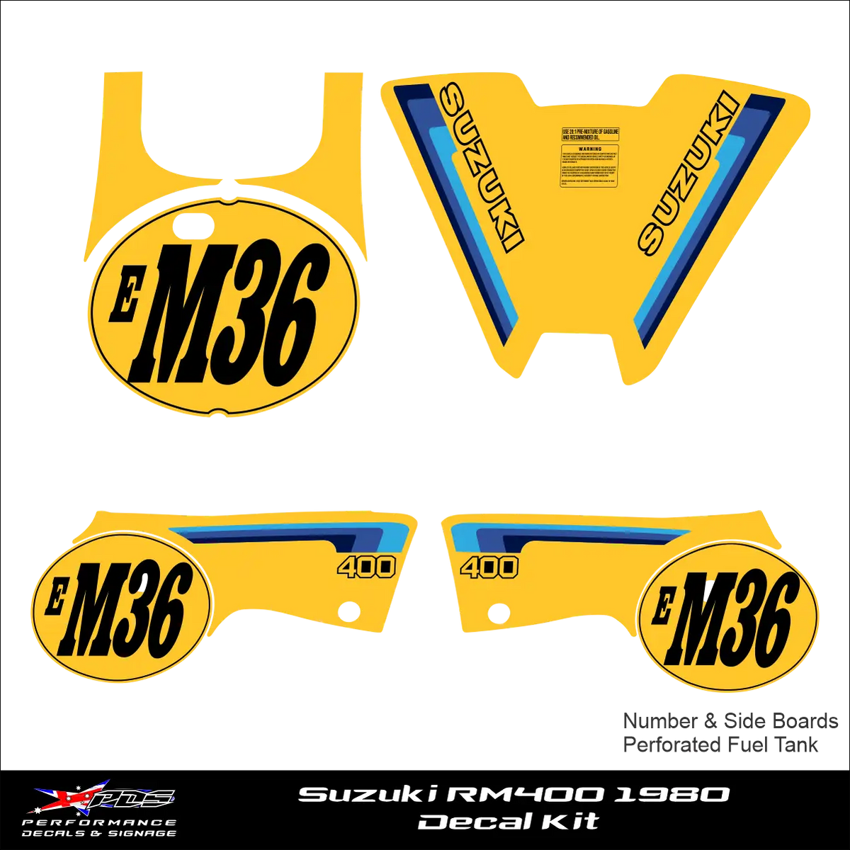 Suzuki RM400 Sticker Kit - 1980