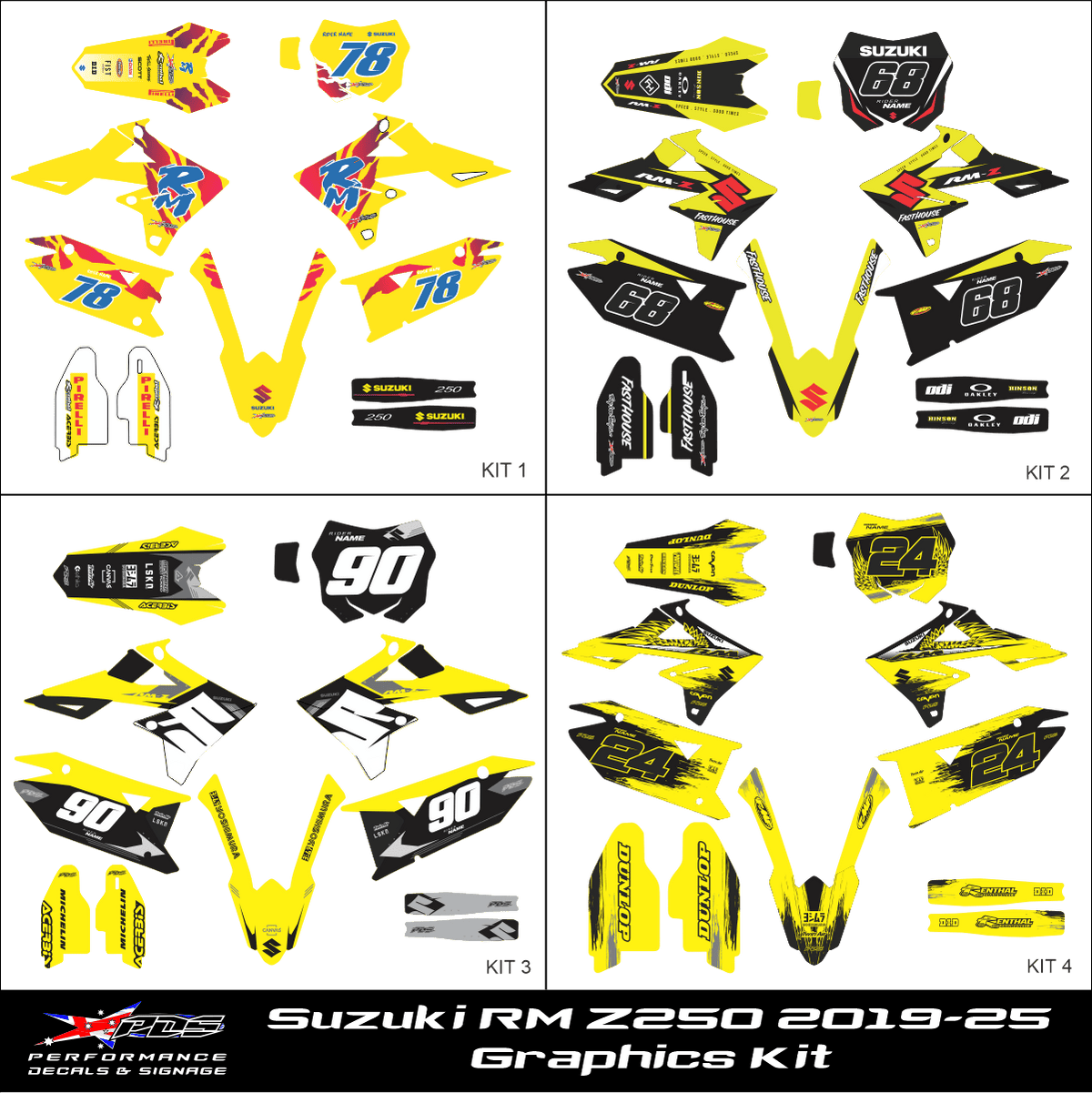 Suzuki RM Z250 2019-25 - Full Decal Kit