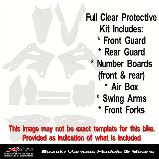 Motorbike Clear Protective Decals Suzuki