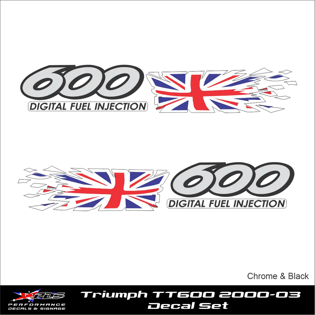 Triumph TT600 2000-2003 Union Jack Decal Set
