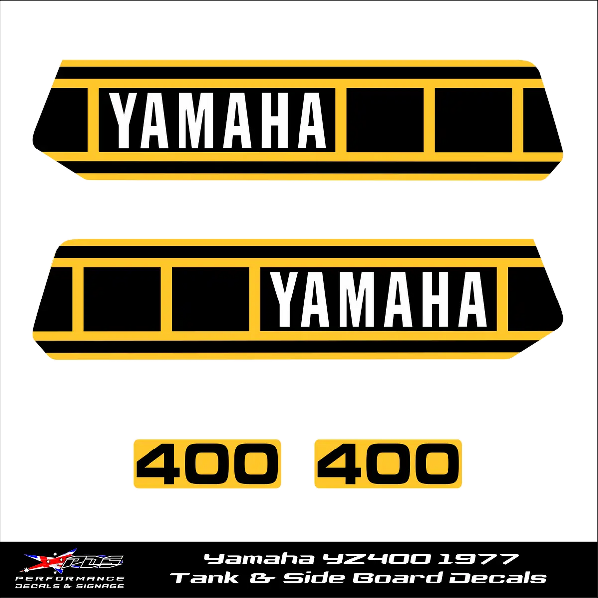 Yamaha YZ400 Fuel Tank and Side Boards Sticker Kit - 1977 - 1978