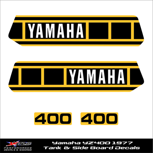 Yamaha YZ400 Fuel Tank and Side Boards Sticker Kit - 1977 - 1978
