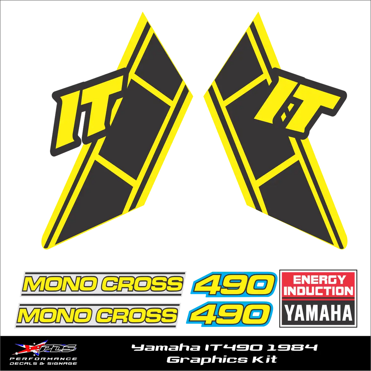 Yamaha It490 1984 Decal Set