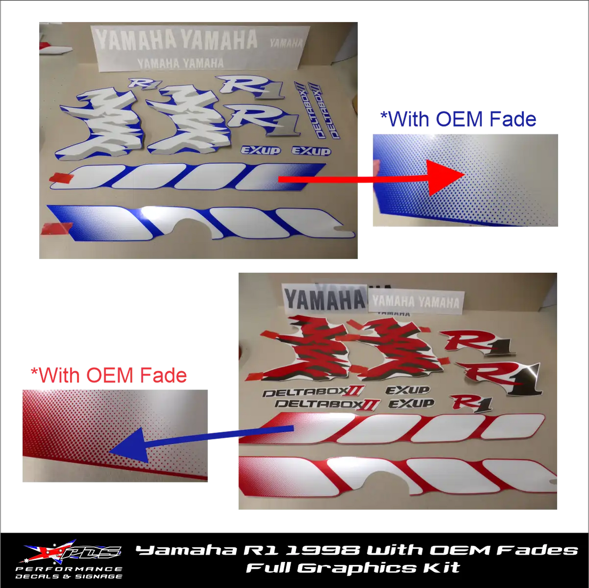Yamaha R1 YZF 1000 1998 full graphics kit