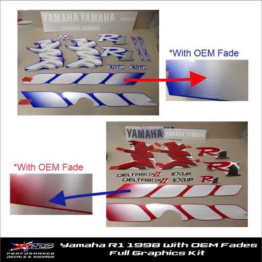 Yamaha R1 YZF 1000 1998 full graphics kit