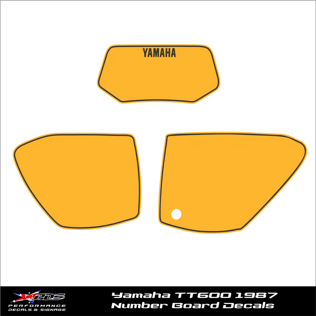 Yamaha TT600 1987 Number Board Decals