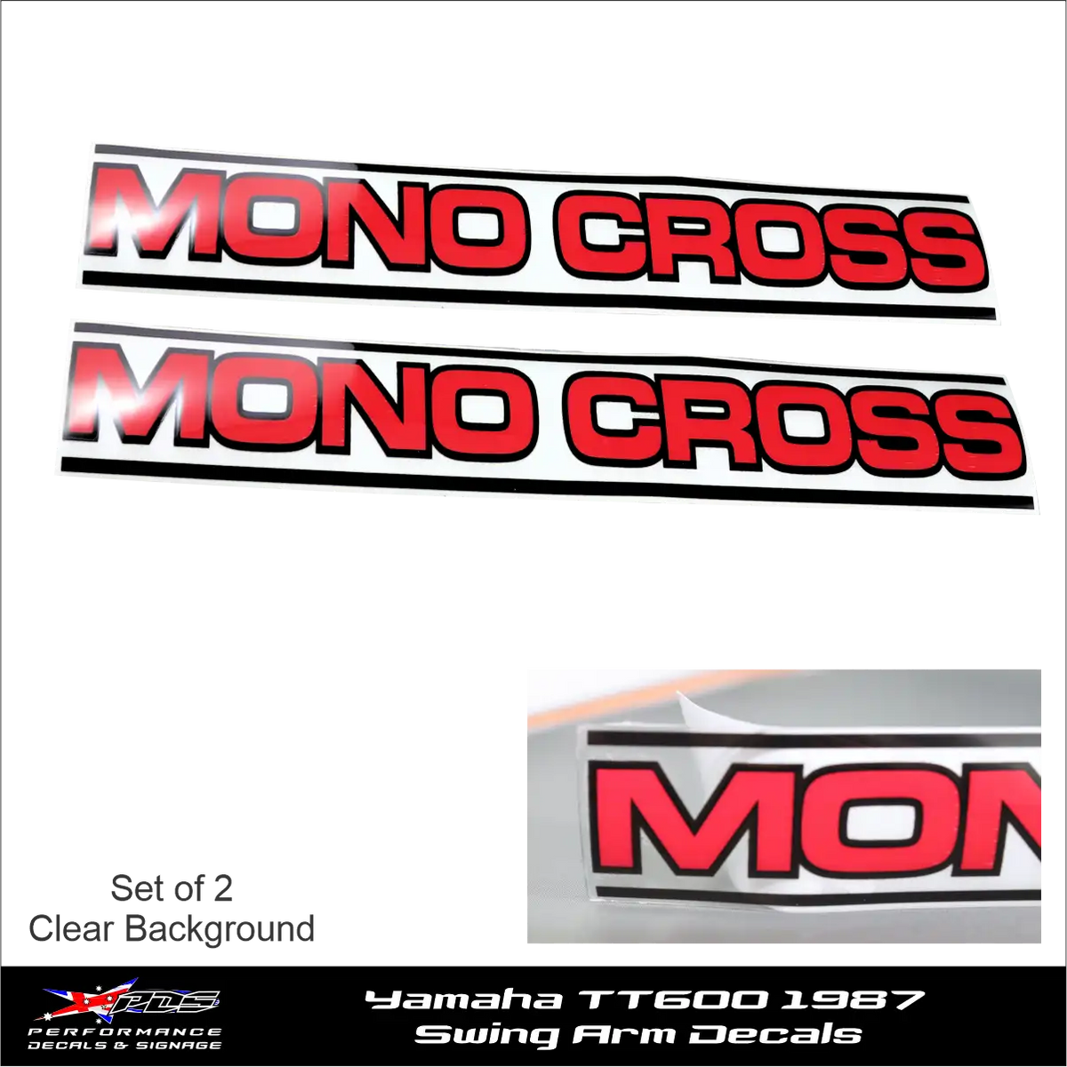 Yamaha Swing Arm Decals TT600 1987 Mono Cross Decals