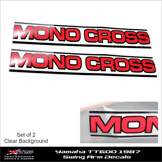 Yamaha Swing Arm Decals TT600 1987 Mono Cross Decals