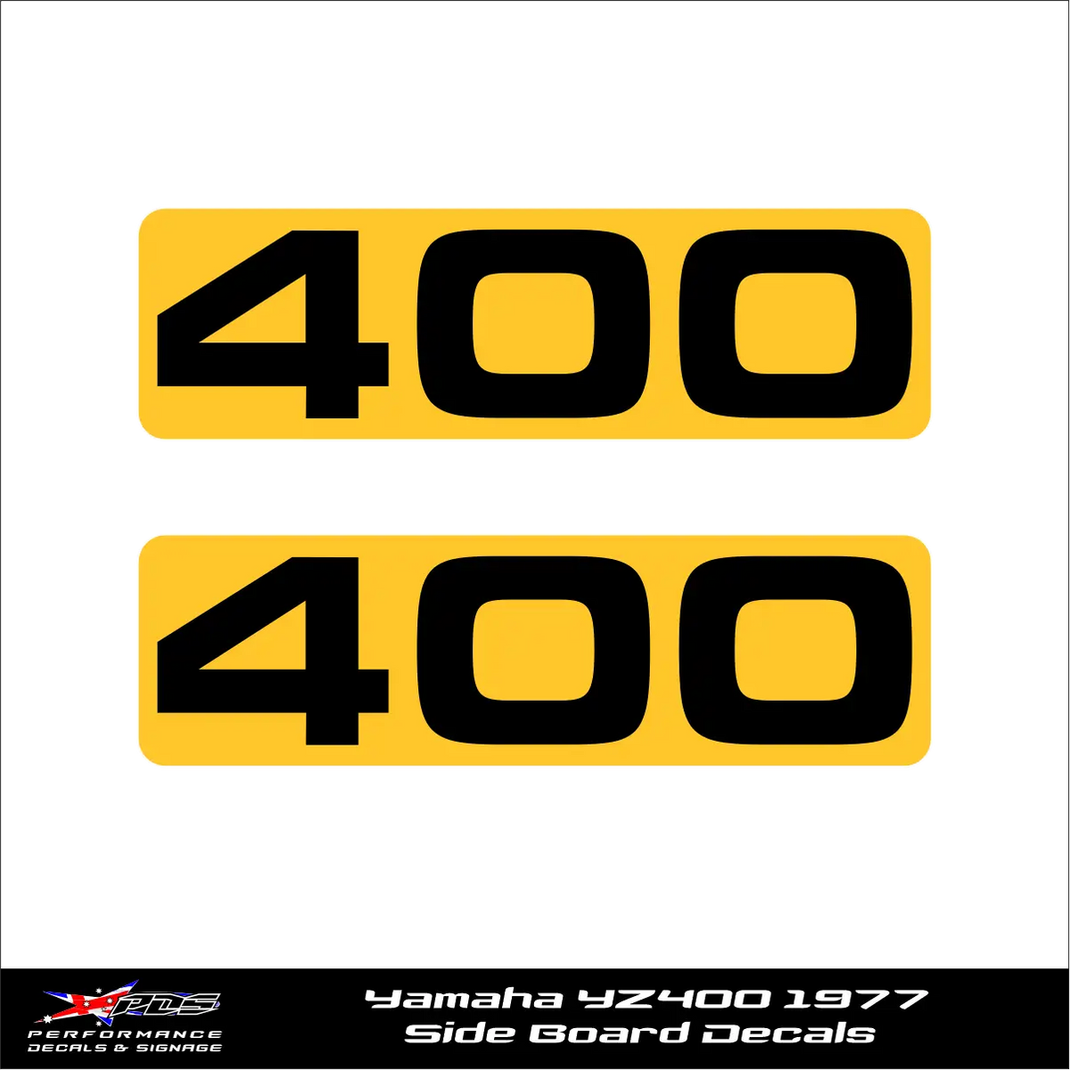 Yamaha YZ400 Side Board Decals - 1977 - 1978 Set of 2