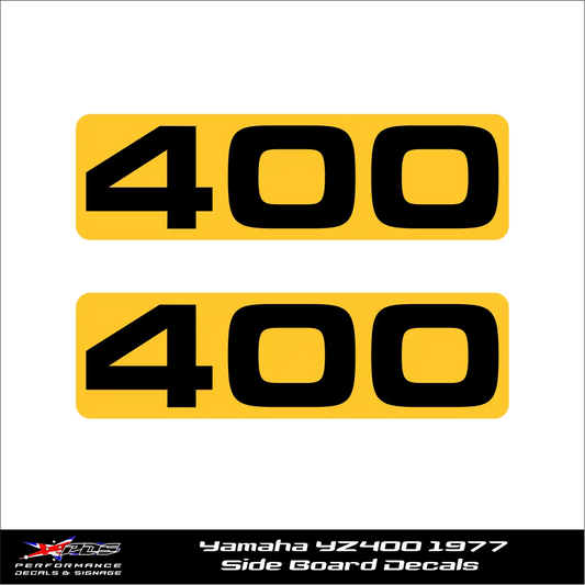 Yamaha YZ400 Side Board Decals - 1977 - 1978 Set of 2