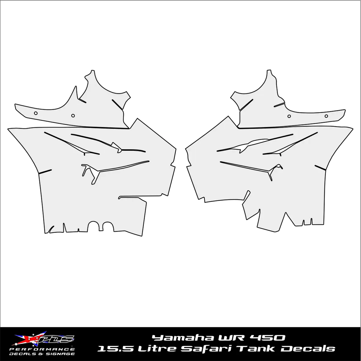 Yamaha WR 450 15.5L Safari Tank Decals
