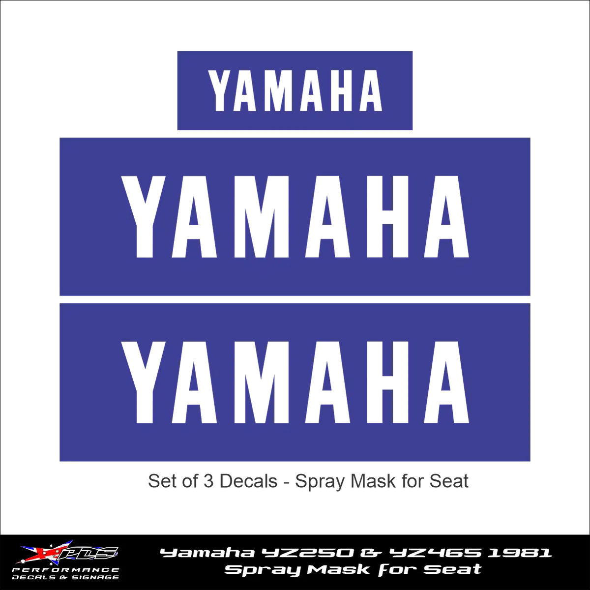 Yamaha YZ465 & YZ250 1981 Logo Seat Spray Mask