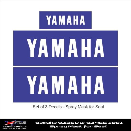 Yamaha YZ465 & YZ250 1981 Logo Seat Spray Mask