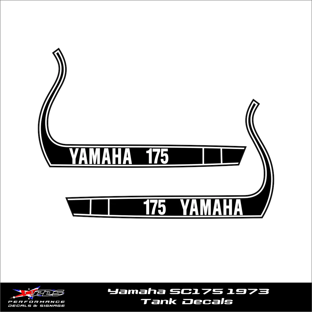 Yamaha SC175 1973 Tank Decals