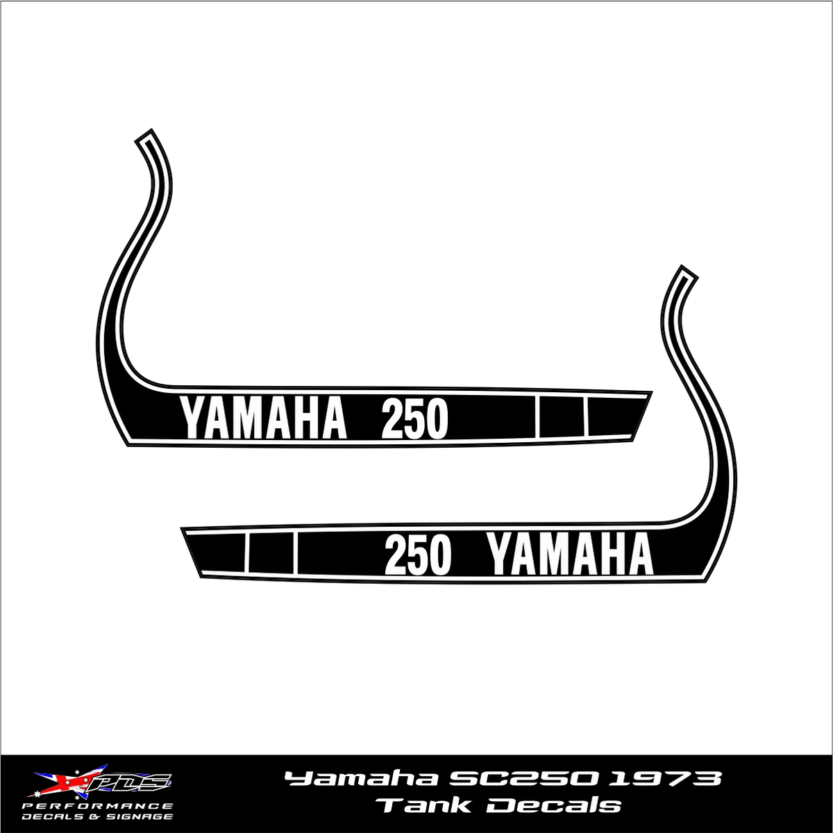 Yamaha SC250 1973 Tank Decals