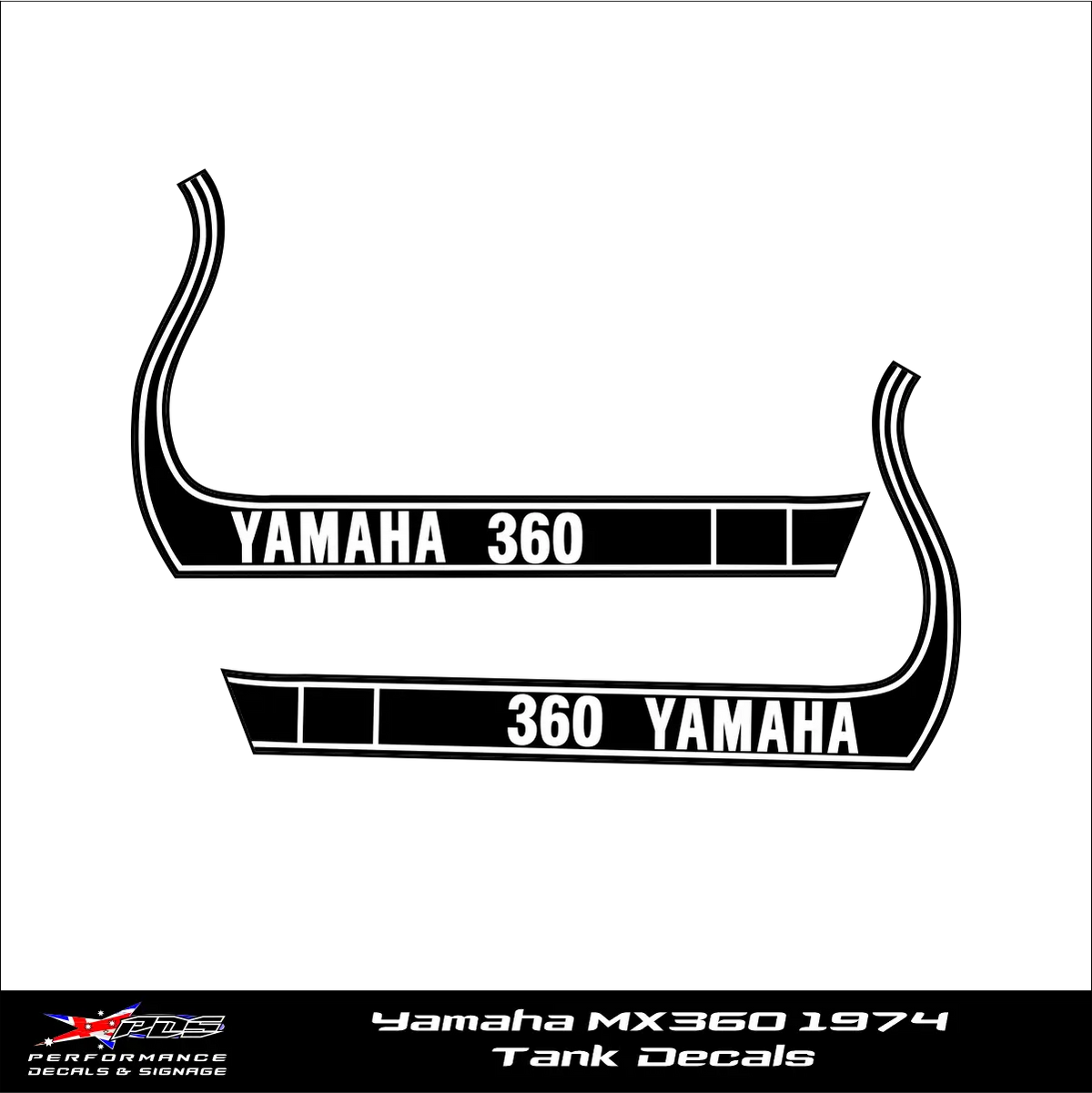 Yamaha MX360 1974 Tank Decals