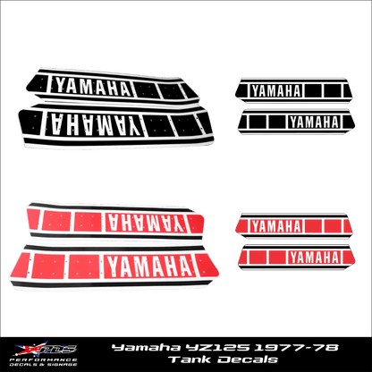 Yamaha YZ125 Perforated Tank Decals - 1977-78