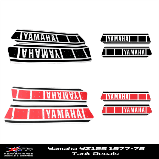 Yamaha YZ125 Perforated Tank Decals - 1977-78