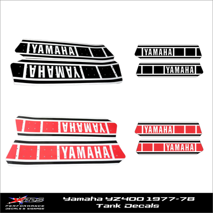 Yamaha YZ400 1977-78 Tank Decals Perforated
