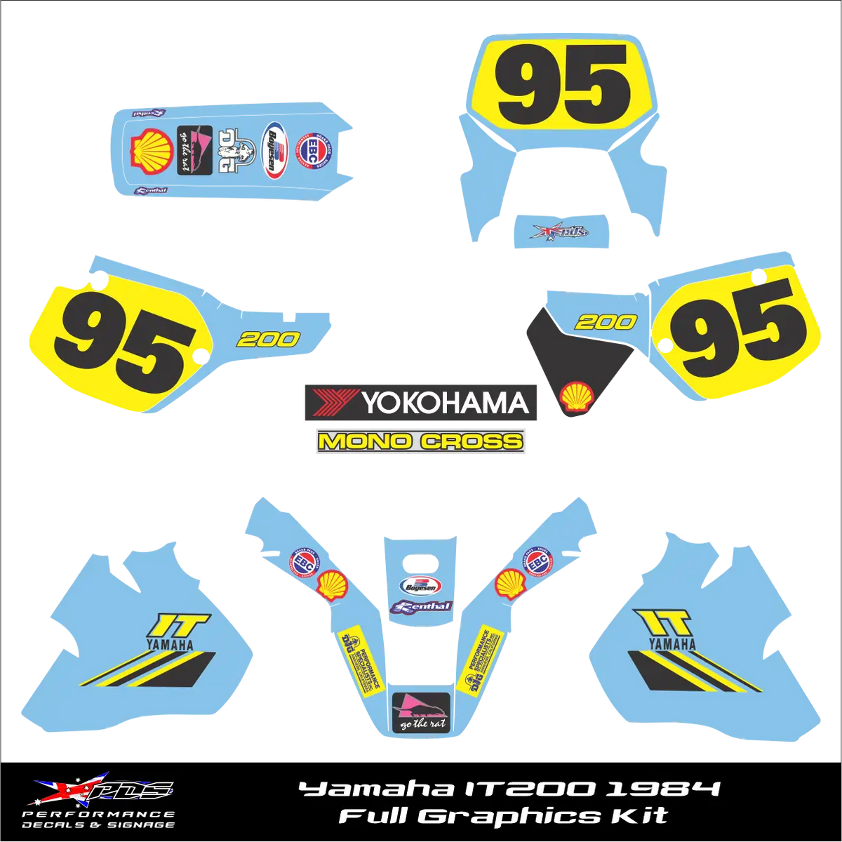 Yamaha IT200 1984 Full Graphics Kit