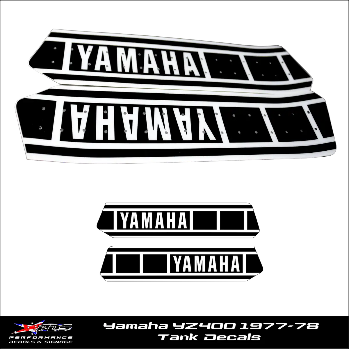 Yamaha YZ400 1977-78 Tank Decals Perforated