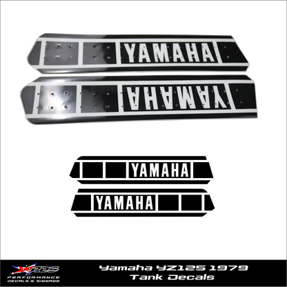 Yamaha YZ125 Tank Decals 1979 Perforated