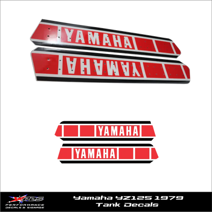 Yamaha YZ125 Tank Decals 1979 Perforated
