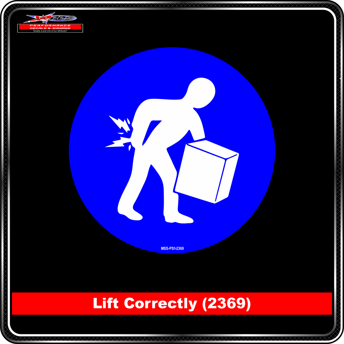 Lift Correctly (Pictogram 2369)