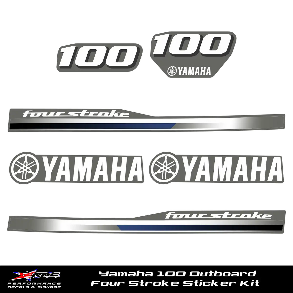 Yamaha 100 Outboard Engine Decals/Sticker kit - Outboard Decals