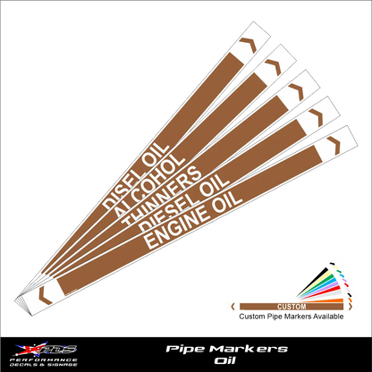 Oil pipe marker label - Brown Golden Tan