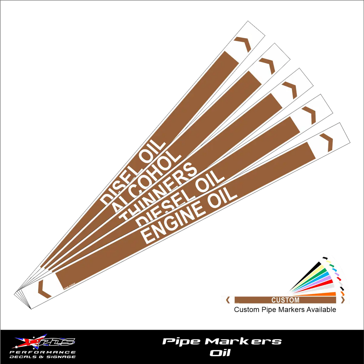 Oil pipe marker label - Brown Golden Tan