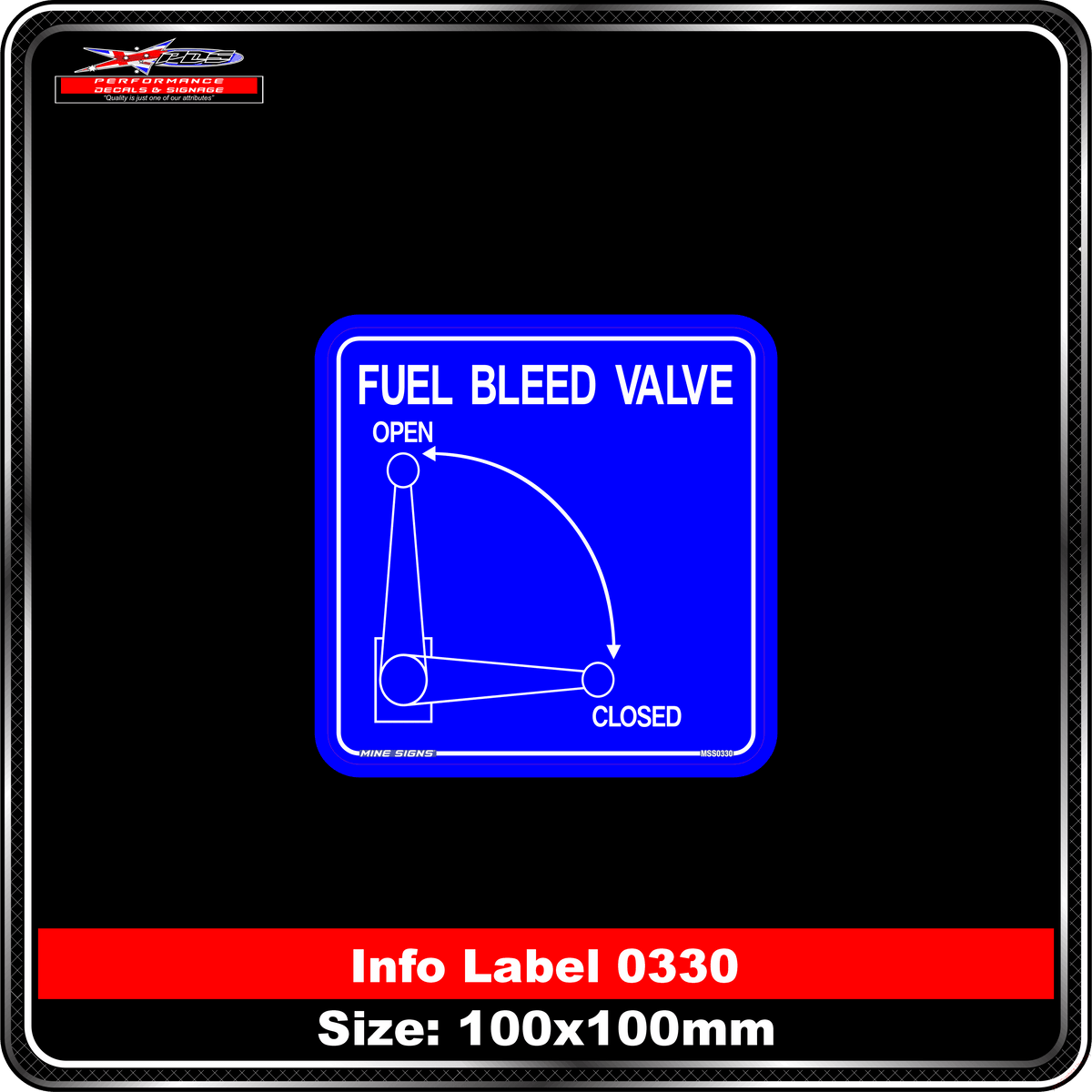 Fuel Bleed Valve (Info Label 0330)